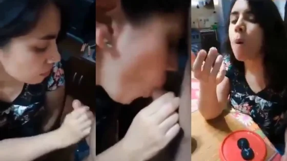 Image of Adorable Argentina Girl Getting Boyfriends Cum on Oreo-Linkwallah.com