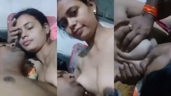 Image of Desi wife enjoys husband sucking her boobs-Linkwallah.com