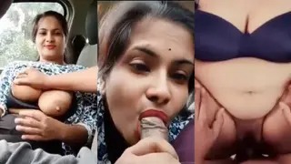 Image of Passionate desi girlfriend gives blowjob in car and gets intimate in Oyo-Linkwallah.com