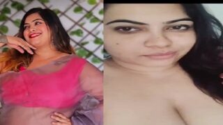 Image of Sensual aunty seductively licks her finger-Linkwallah.com