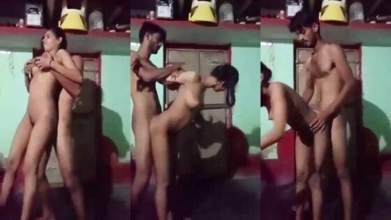 Image of Slim desi girl in doggy style action with boyfriend-Linkwallah.com