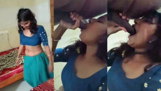 Image of Shy newlywed Telugu wife pleases husband with blowjob-Linkwallah.com