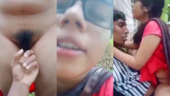 Image of Tamil girl hairy pussy fingered and riding dick outdoor sex-Linkwallah.com