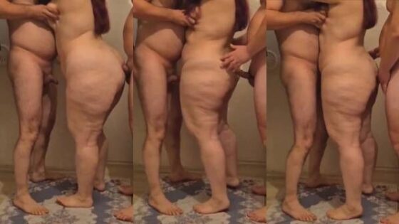 Image of mature Pashto wife stand fuck enjoyed in threesome-Linkwallah.com