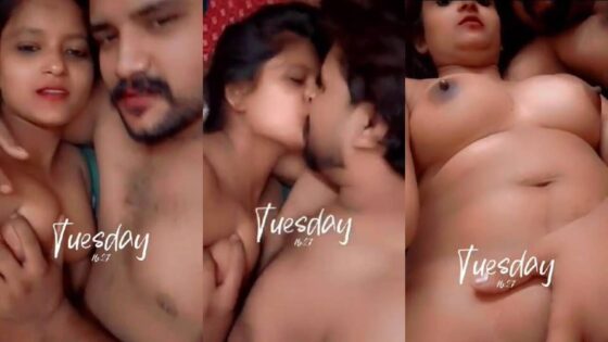 Image of Sexy Delhi honeymoon wife enjoying fingering boobs sucking video-Linkwallah.com
